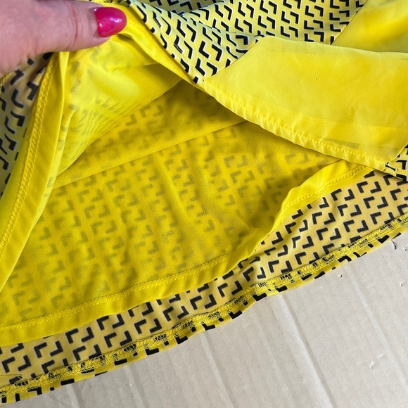 Worthington Womens Butter Yellow Black Tank Top VNeck Athletic Back Sz L - Picture 8 of 12